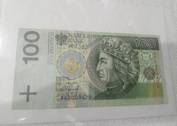 100 złoty Seria AA 0000422