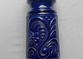 Ceramiczny kobaltowy wazon VEB Grafenroda, model 122/22, z lat 60-ych.