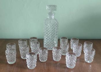 Komplet kryształ karafka + 16 kieliszków