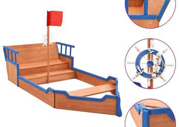 vidaXL Piaskownica statek piracki, drewno jodłowe(SKU:92171)