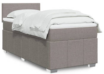 Łóżko kontynentalne z materacem taupe tkanina 100x200 cm WM-3286976