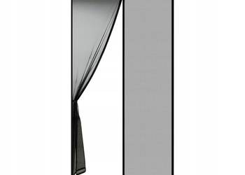 Moskitiera do Drzwi Okien Magnetyczna Trwała Czarna120x220 cm Cinkee