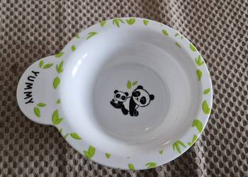 miseczka miska plastikowa dla niemowlaka 6m+ nauka jedzenia miś panda