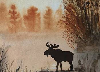 Akwarela Akwarelka Obraz pt: Mglisty Majestat Akwarela Akwarelka Obraz pt: Mglisty Majestat