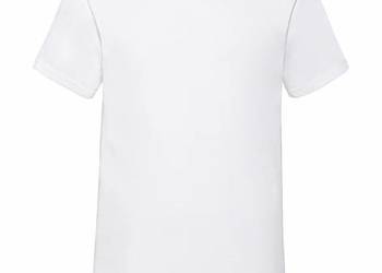 T shirt koszulka V neck w serek biała Fruit Of The Loom