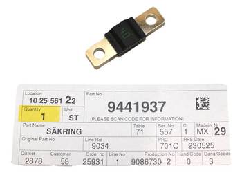 VOLVO oryginalny bezpiecznik plytkowy 40A OE 9441937 VOLVO oryginalny bezpiecznik plytkowy 40A OE 9441937