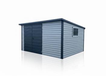 Domek narzędziowy 4m x 2.5m schowek ogrodowy srebrny + grafit