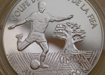 GWINEA BISSAU - 1000 FRANKÓW 2004 - MŚ - SREBRO