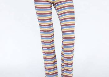 ZARA TEKSTUROWANE SPODNIE PRĄŻKOWANE LEGGINSY 36 S