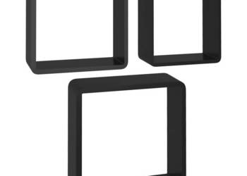 vidaXL Półki ścienne kostki, 3 szt., czarne, MDF(SKU:323953)