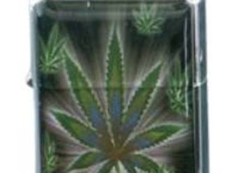 Zapalniczka Benzynowa Gentelo z Liściem Marichuany, Metalowa