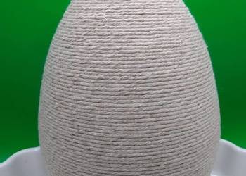 Jajko Egg Jajo styropianowe 19 cm sznurek beż handmade