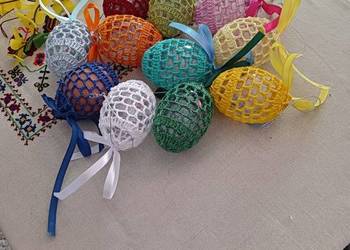 Koszulki szydełkowe na jajka siateczki