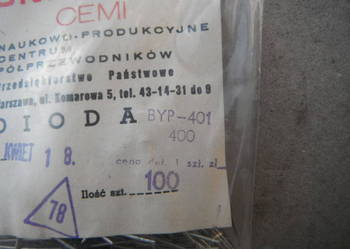 Dioda prostownicza BYP401 400 Nowe 1A 400V Unitra Cemi