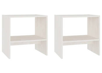 Szafki nocne 2 szt. białe 40x305x40 cm lite drewno sosnowe WM-808056