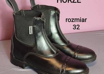 Sztyblety dziecięce HORZE Jodhpury z zamkiem z przodu - czarne, rozmiar 32