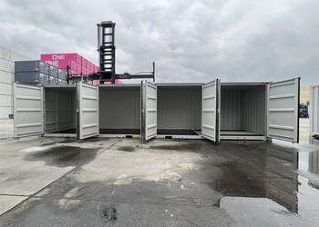 Kontener 40hc z bocznymi osobnymi 4 drzwiami