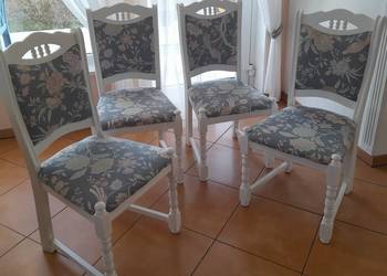 Krzesła drewniane, tapicerowane 4 szt