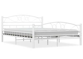 vidaXL Rama łóżka, biała, metalowa, 140 x 200 cm(SKU:285303)