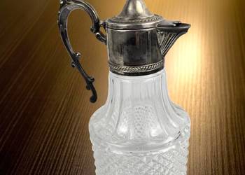 Karafka, dzbanek z platerowanym okuciem Italia lata 50te