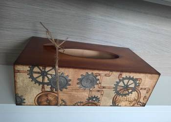 Chustecznik męski drewniany decoupage