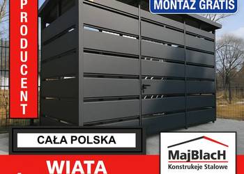 GRAFIT / PROFIL Wiata śmietnikowa – Altana na śmieci/Garaż – Maj-BlacH