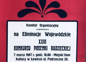Plakat wojewódzki dom kultury w Skierniewicach Łowicz konkurs piosenki Radz
