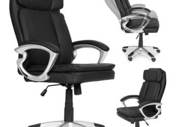 Fotel biurowy obrotowy podwójna tapicerka regulacja wysokości czarny Moder…