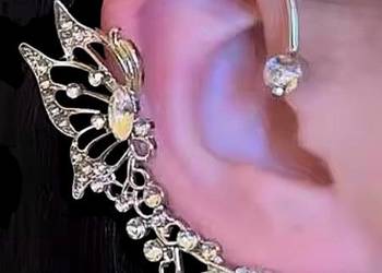 Nausznica kolczyk srebrny metal prawa