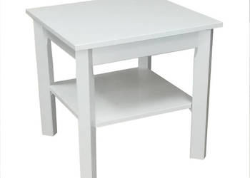 STÓŁ Ława BIAŁA KWADRAT 70 / 70 CM PÓŁKA  KOLORY STOLIK NOCNY
