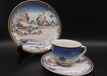 Zestaw śniadaniowy trio zimowy pejzaż