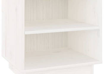 Szafka nocna biała 40x34x40 cm lite drewno sosnowe WM-813327