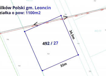 Działka budowlana 1100m2, Wilków Polski