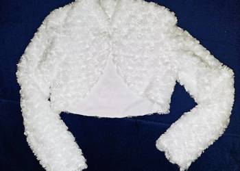 Białe bolerko, do sukienki komunijnej i wizytówej r. 140cm