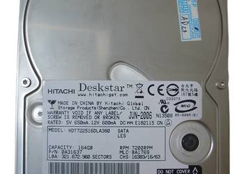 Dysk twardy Hitachi Deskstar HDT722516DLA380 SATA 164GB