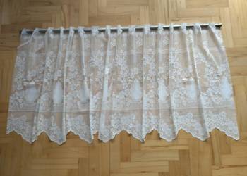 Firana żakardowa kremowa 80/200 gotowa do zawieszenia w kuchni