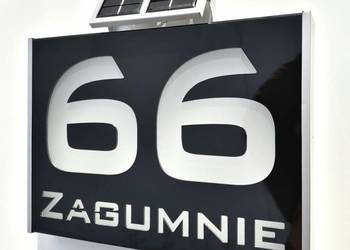 Tablica Adresowa Numer Domu Solar Świeci Zawsze ALU LED
