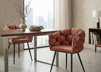 Różowe Krzesło Tapicerowane Aya, Wysyłka 24H, Dostawa 0zł!