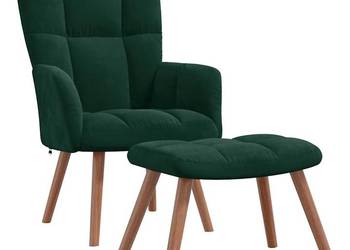 vidaXL Fotel z podnóżkiem, ciemnozielony(SKU:328064)