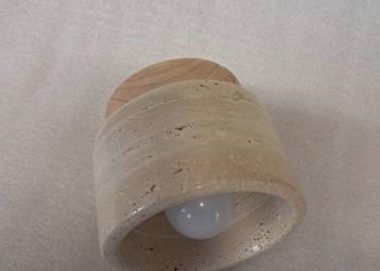 nowa lampa kamień z drewnem średnica 10 cm wysokość 12 cm brak metki