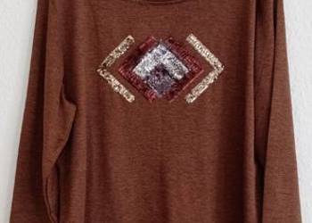 T-shirt, rozm 38/40, Monnari, miodowy brąz, śliczna, a cekinami