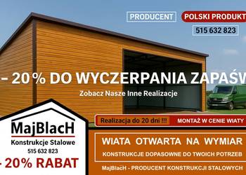 Garaż Blaszany Jednospadowy Drewnopodobny Złoty Dąb /WIATA – Maj-Blach