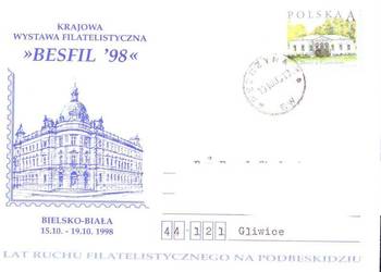 Kop. z koresp. filat. Pszczyna - Gliwice 1998