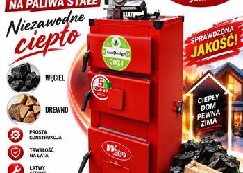 Kocioł piec c.o. na drewno 5 klasa ecodesign 35kW do 300m2 darmowa dostawa
