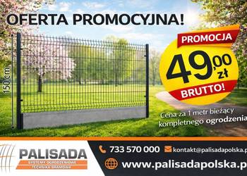 PROMOCJA! OGRODZENIE PANELOWE 1,50 m | panele 123 cm + podmurówka 25