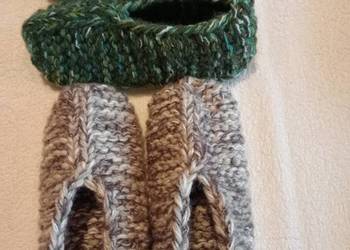 2 pary grubych kapci z włóczki 38-42 (#wełniaczki, papcie, bambosze)