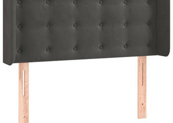 Zagłówek uszak ciemnoszary 103x16x78/88 cm aksamit WM-3119245