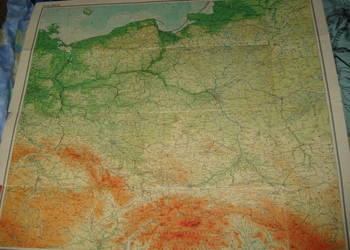 Mapa Polski w skali 1:1250 000.