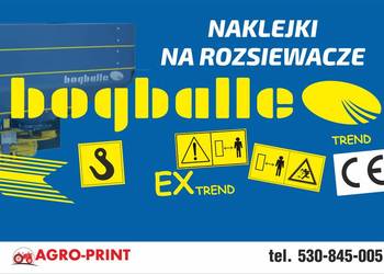 Naklejki na rozsiewacz Bogballe różne modele
