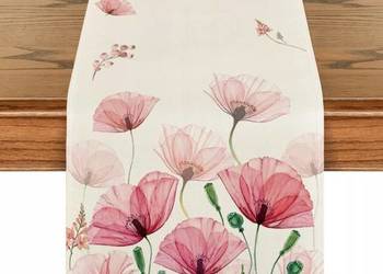 Bieżnik dekoracyjny na stół z motyewm kwiatowym 40x180cm